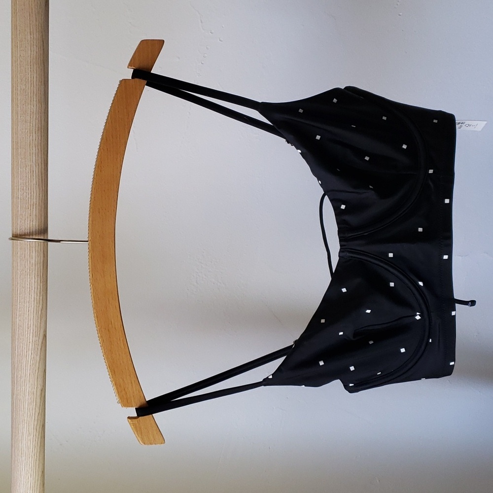 NWT Madewell black retro bustier bikini top Large